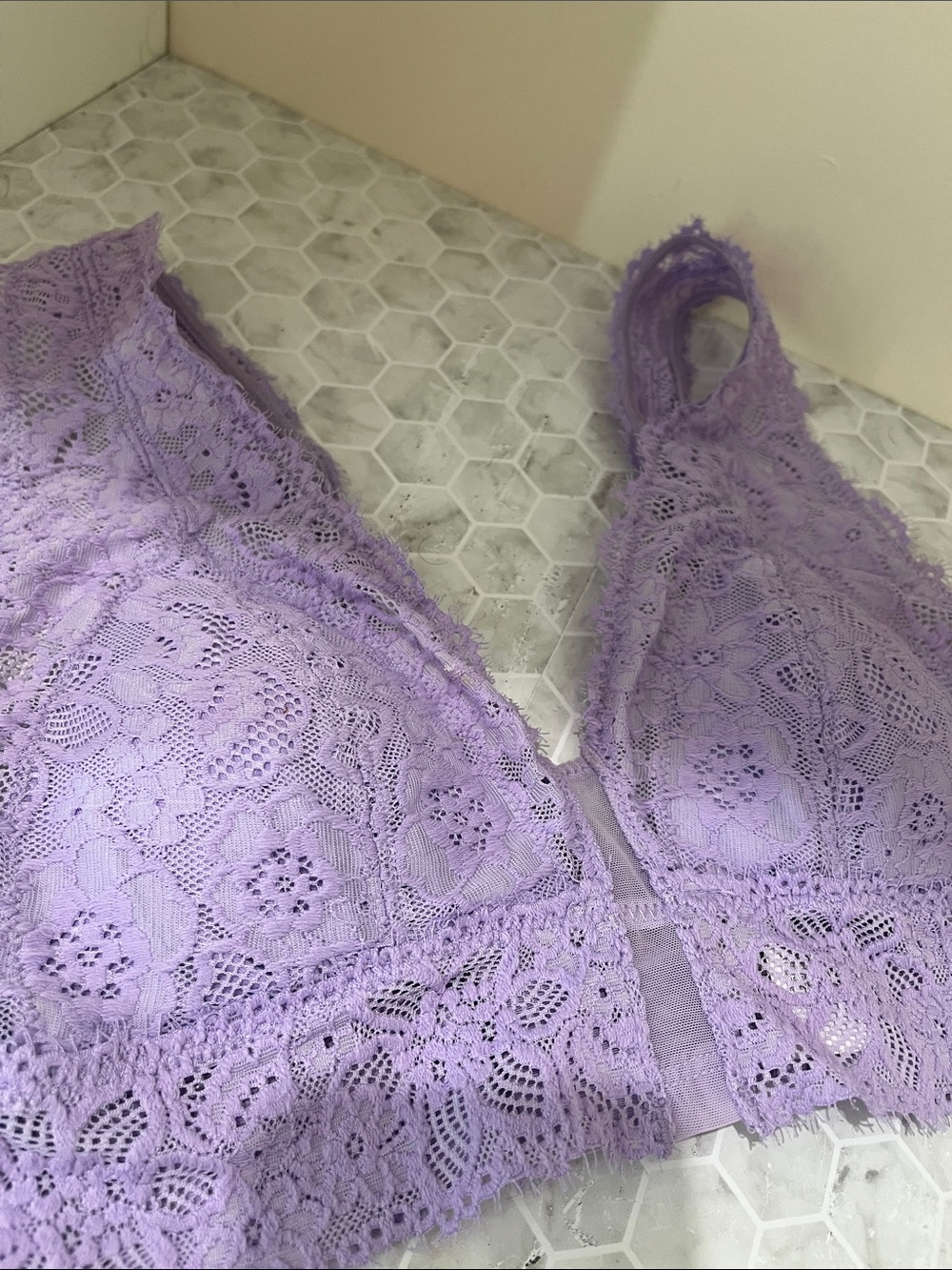 aerie Lavender Lace Plunge Bralette